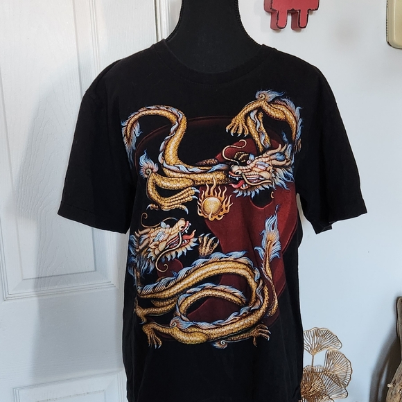 Vintage 90s single stitch Chinese dragon  🐉 graphic shirt - Picture 5 of 7
